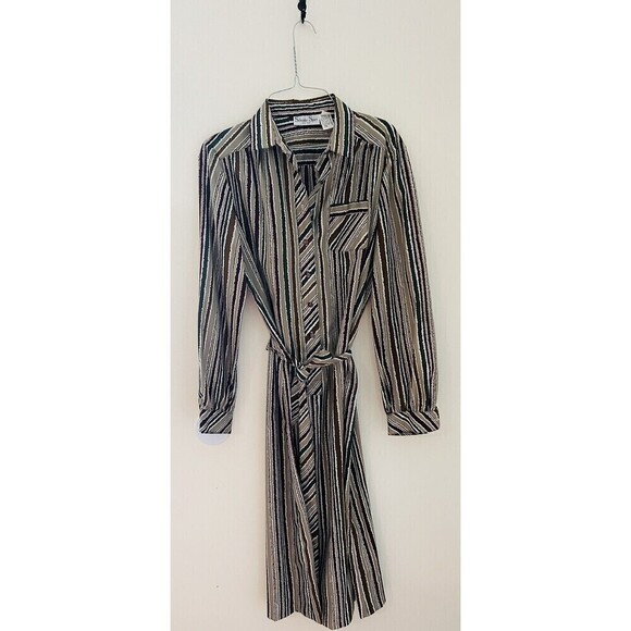 Schrader Sport Dresses & Skirts - Vintage 60s Schrader Sport New York City USA Made Striped Belted Shirtdress